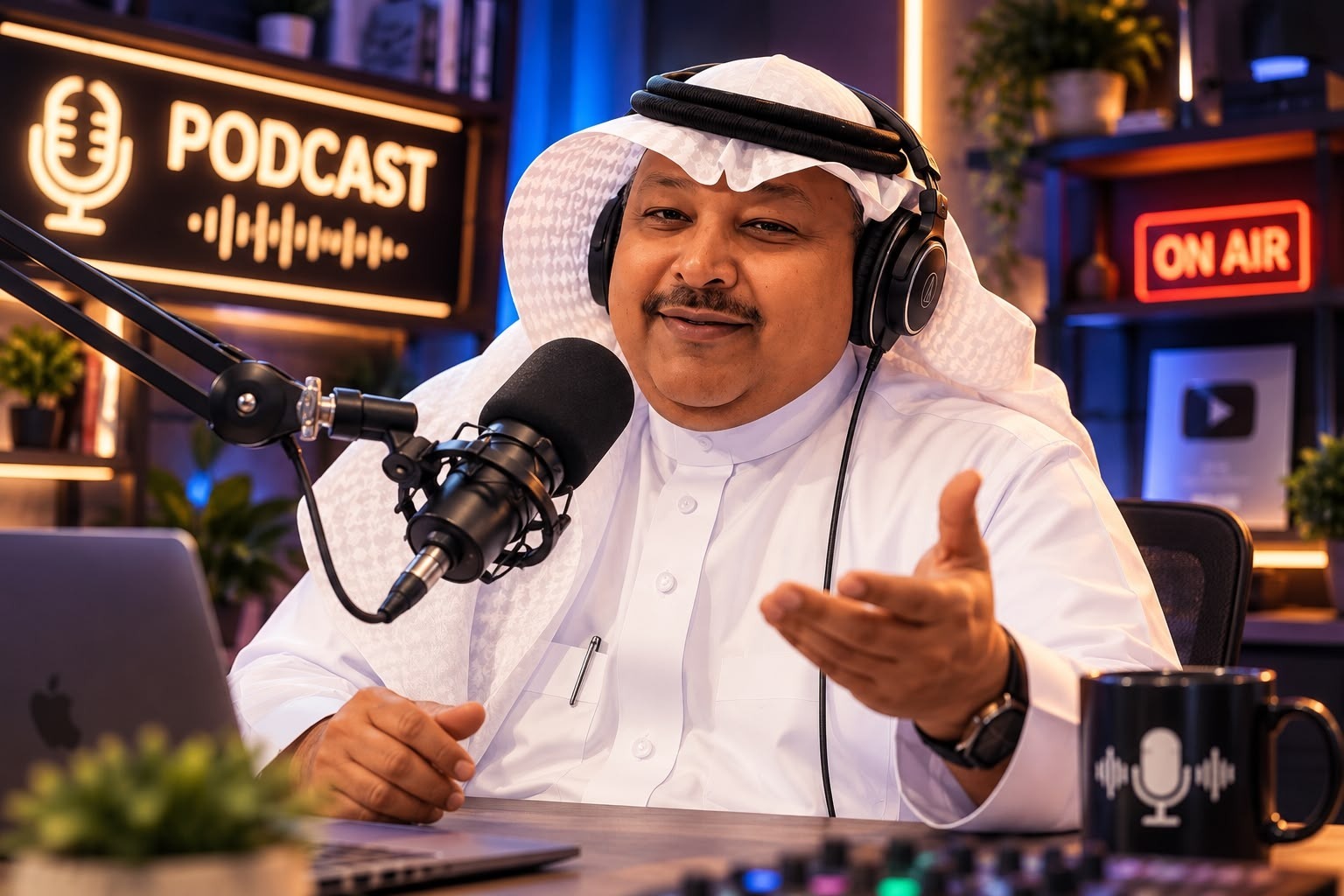 المدرب زكي في استوديو البودكاست